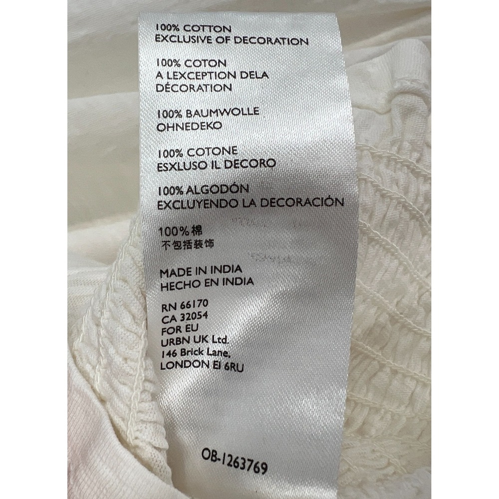 Pilcro Top Womens S Milk Maid‎ Peasant Cottage Off Shoulder Anthropologie - Picture 5 of 7